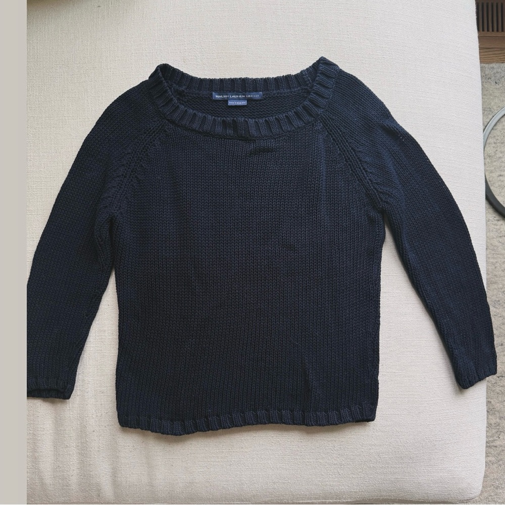 Ralph Lauren Navy Blue Crew Neck Sweater